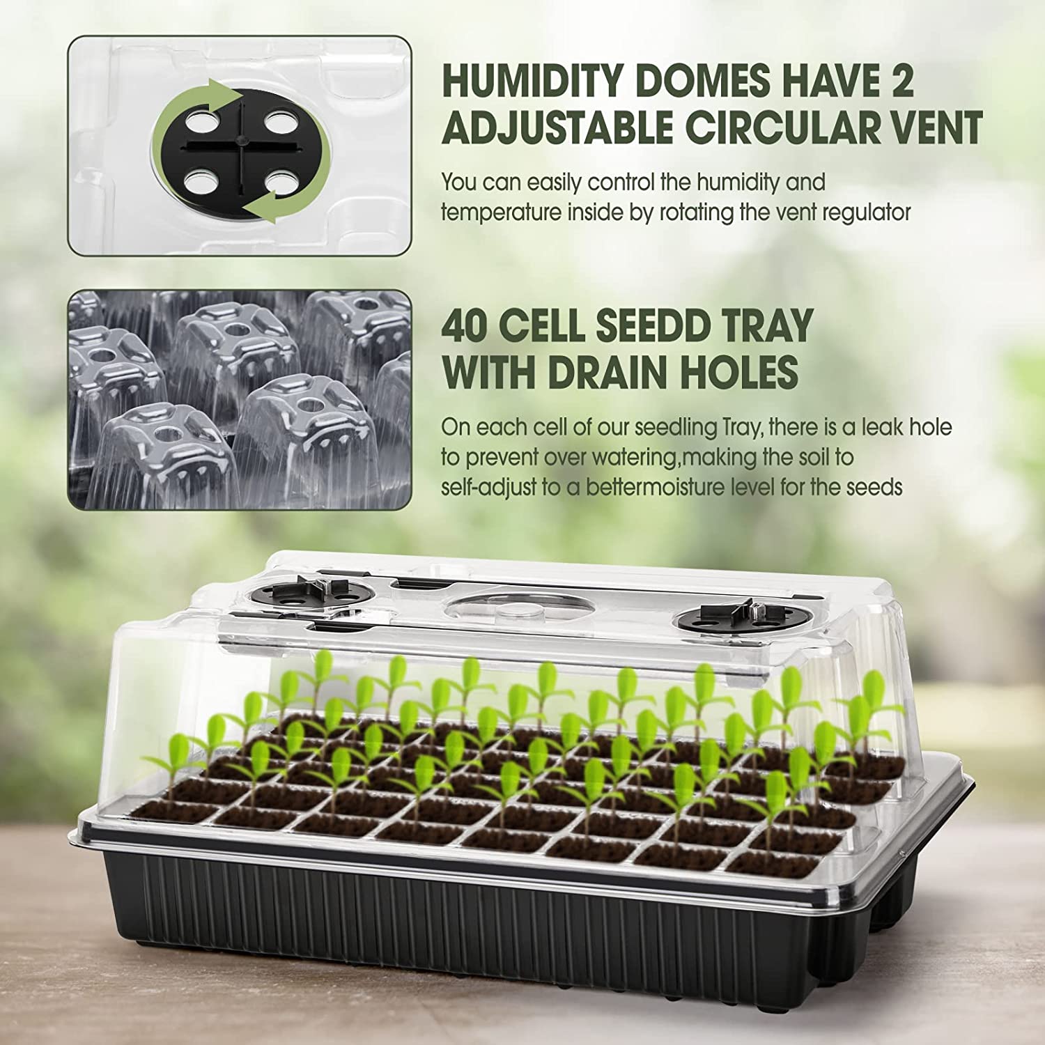 【Best 】1 Set, Seed Starter Tra - Humidity Dome Kit ulasan dan harga
