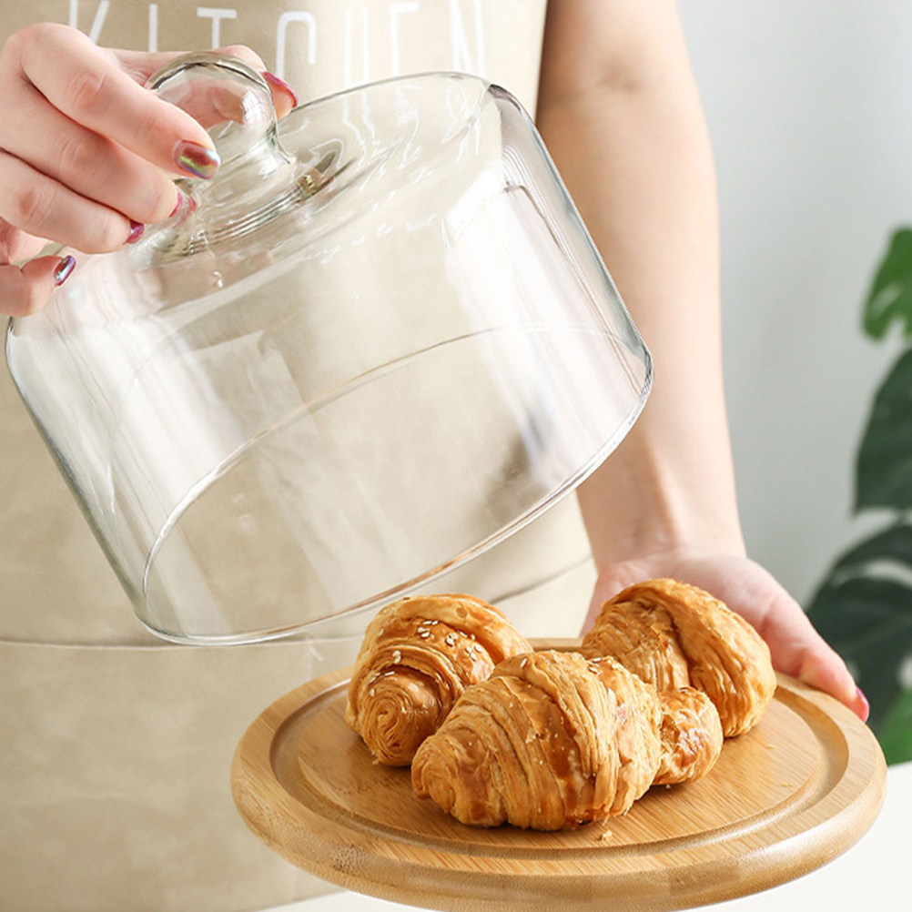21Cm Clear Glass Cake Dome Cov - Plastic Dome Clear ulasan dan harga