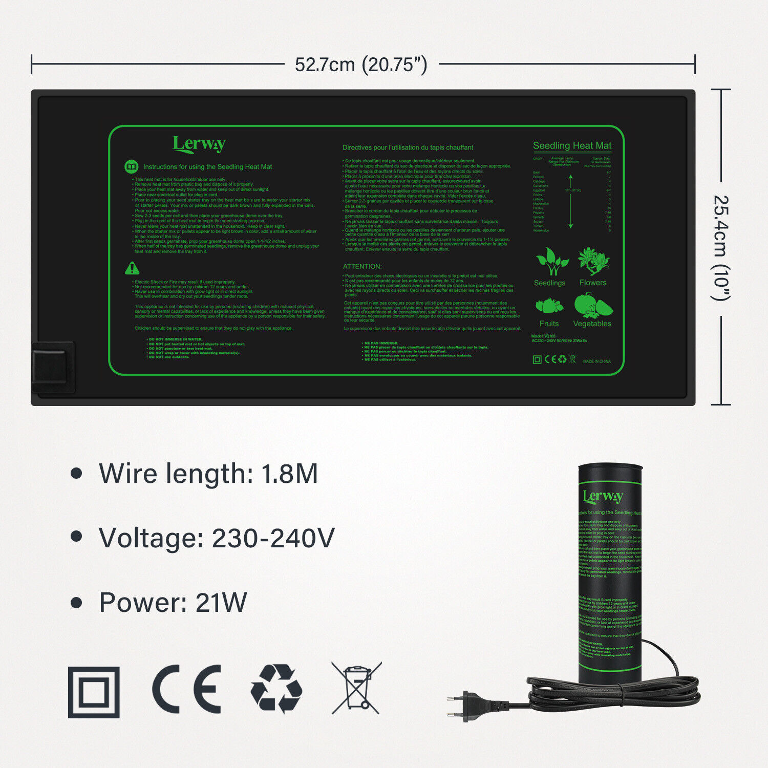 LERWAY 21W Seedling Heating Ma - Heat Mat Seedling ulasan dan harga
