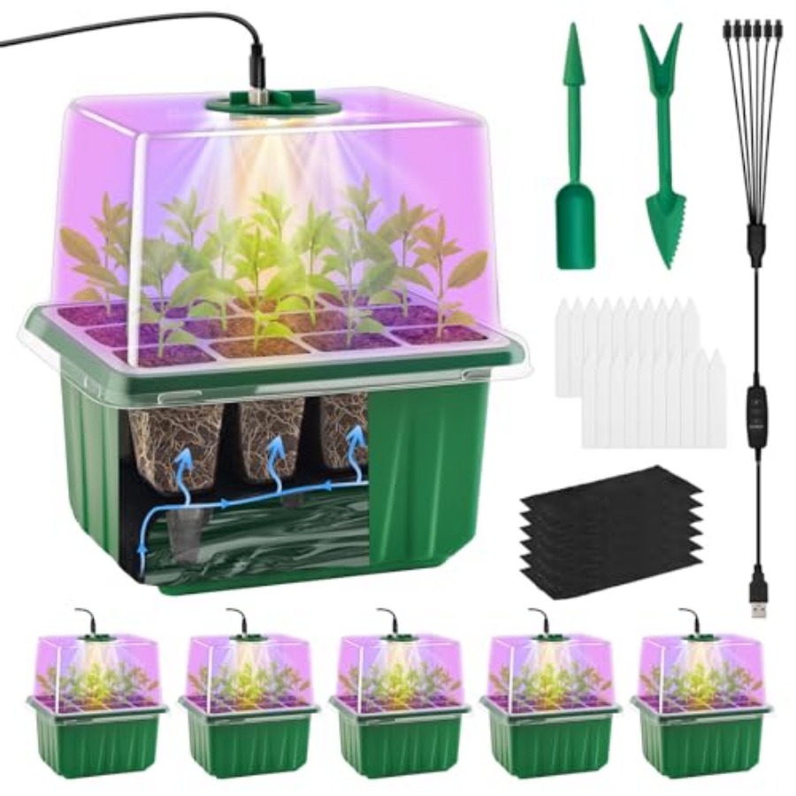 Seed Starter Tray with Light,  - Humidity Dome Kit ulasan dan harga