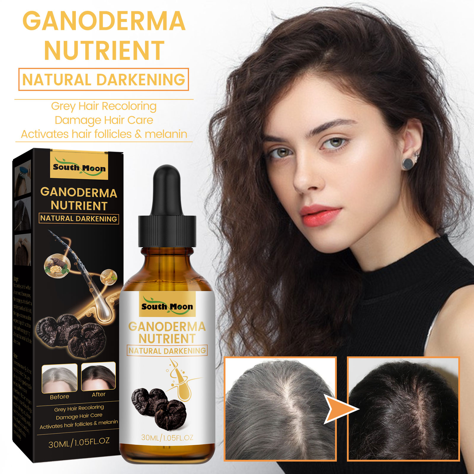 Black Ganoderma Lucidum Hair L - Root Stimulator Liquid ulasan dan harga