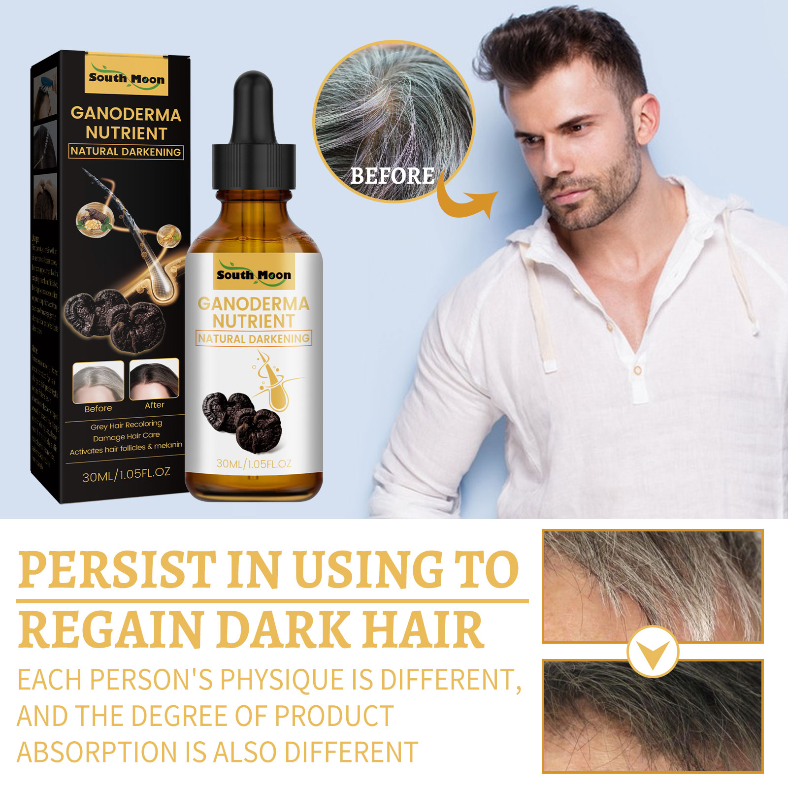 Black Ganoderma Lucidum Hair L - Root Stimulator Liquid ulasan dan harga