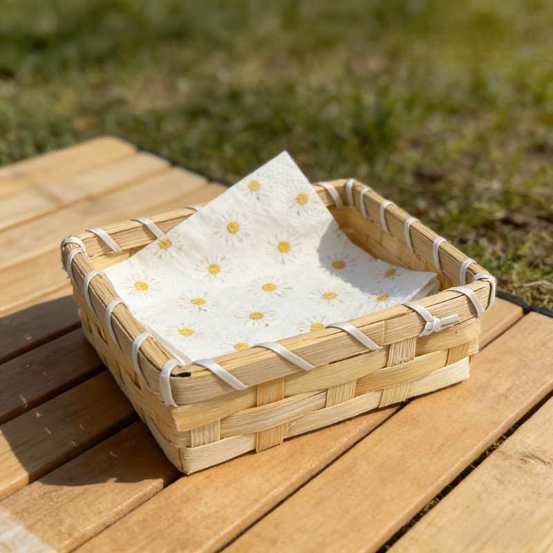 Handwoven Bamboo Napkin Basket - Agar Tissue Culture ulasan dan harga