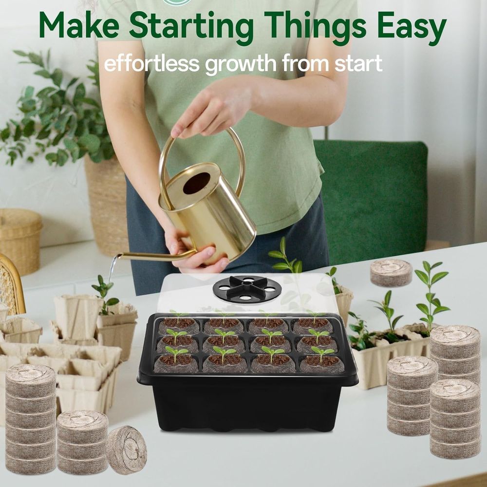 4 Pack Seed Starter Tray with  - Peat Pellet Tray ulasan dan harga