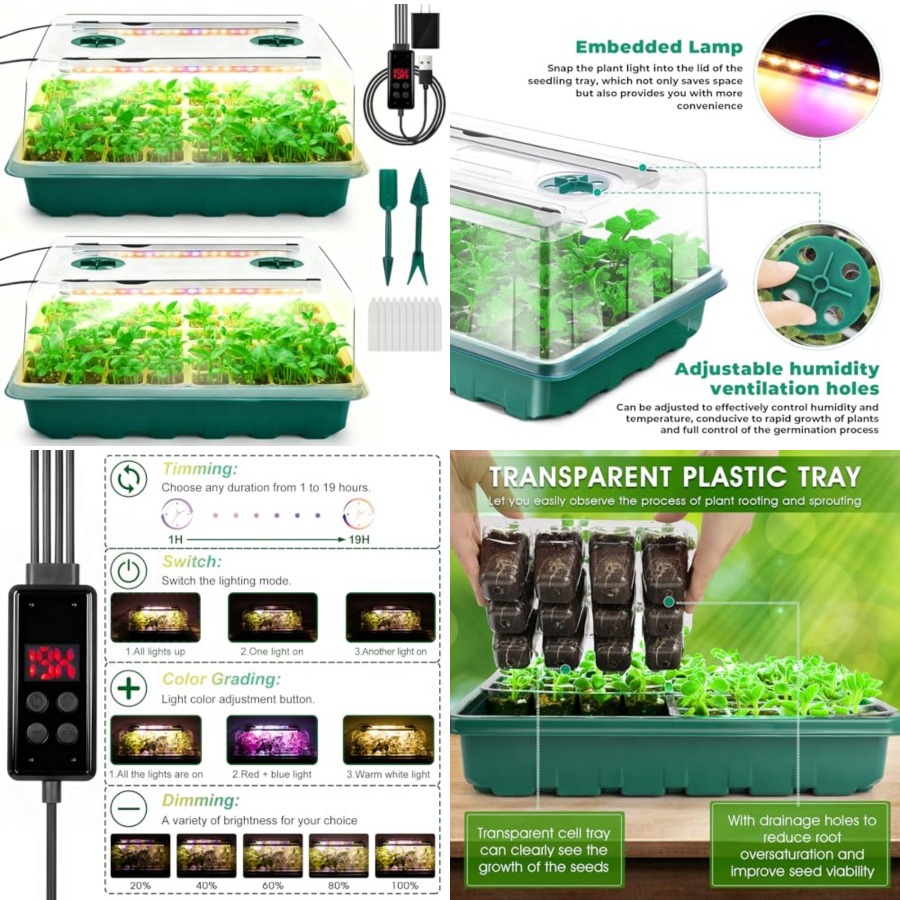 Seed Starter Tray with Grow Li - Humidity Dome Kit ulasan dan harga