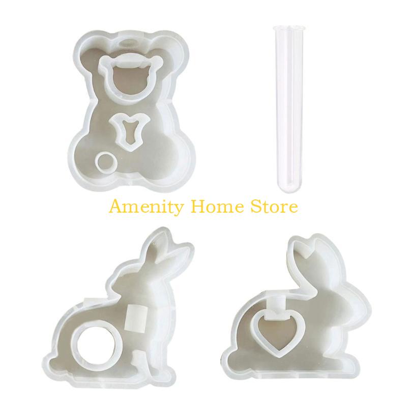 F26C Rabbits Bear Epoxy Resin  - Propagation Station Vase ulasan dan harga