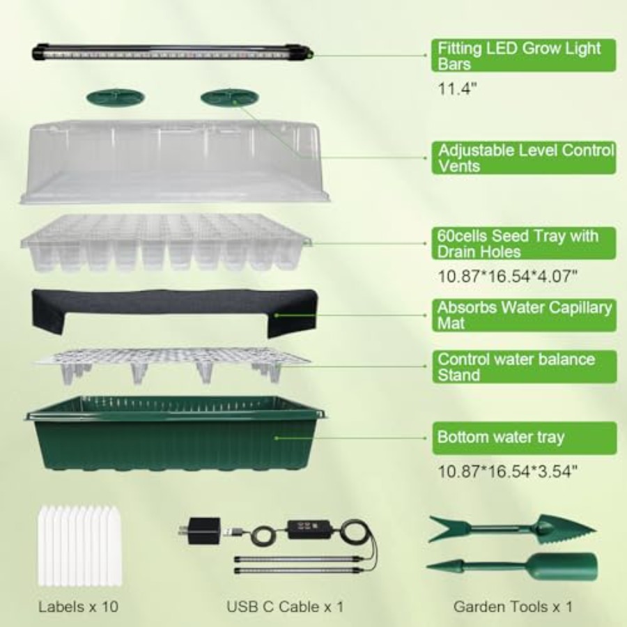 Seed Starter Tray with Grow Li - Humidity Dome Kit ulasan dan harga