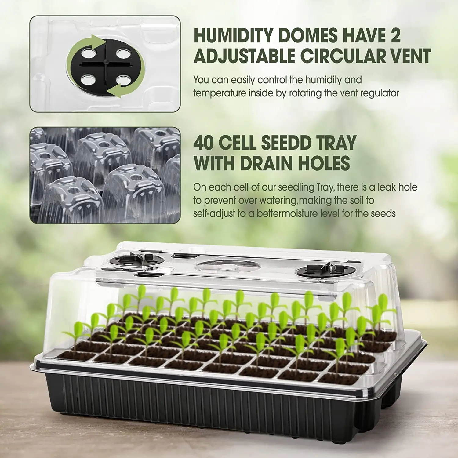 1 Set, Seed Starter Trays With - Humidity Dome Kit ulasan dan harga