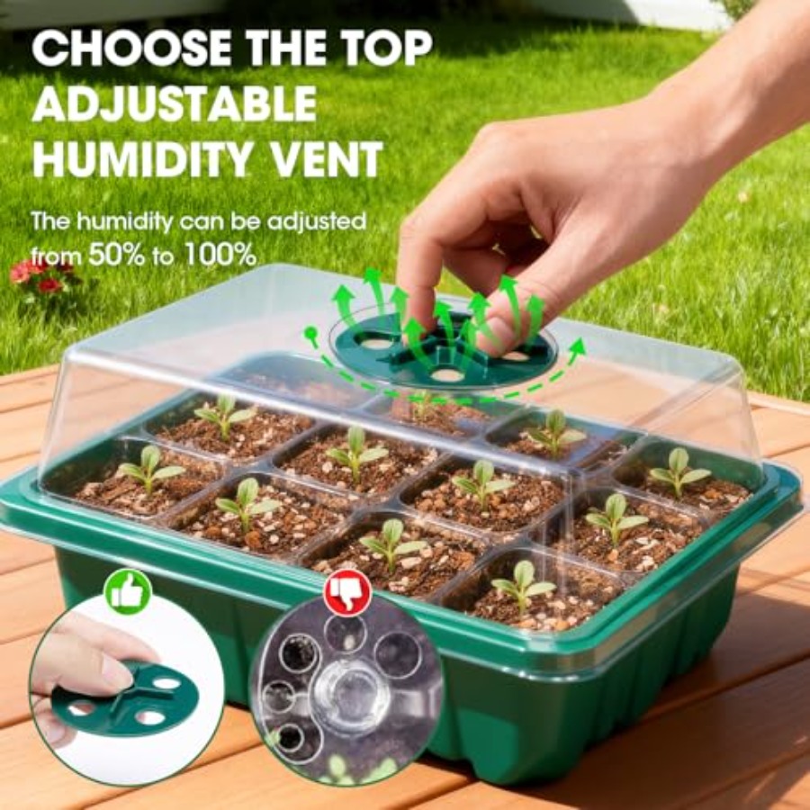 5 Packs Seed Starter Tray with - Humidity Dome Kit ulasan dan harga