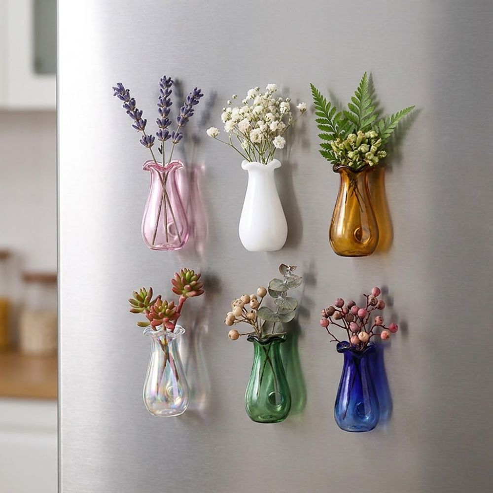 6Pcs DIY 3D Mini Vase Magnets  - Propagation Station Vase ulasan dan harga
